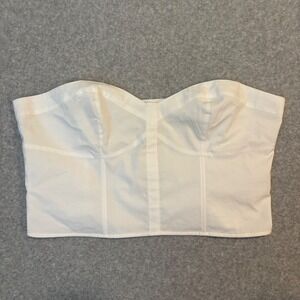 Express Women's White Crop‎ Tube Top Poplin Corset XL Strapless Festival Party